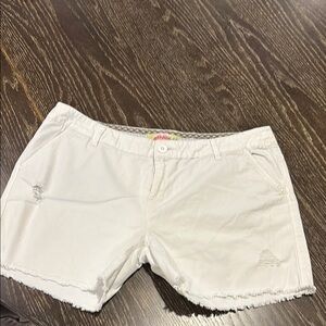 O’Neill White Distressed Shorts